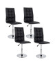 LEAF Lot de 4 chaises de salle a manger noires