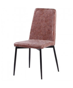 VINTY Chaise de salle a manger  Simili marron  Style contemporain  L 52 x P 52 cm