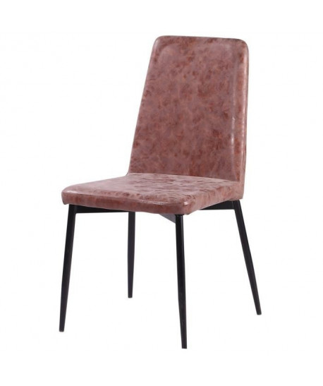 VINTY Chaise de salle a manger  Simili marron  Style contemporain  L 52 x P 52 cm