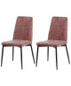 VINTY Lot de 2 chaises de salle a manger  Simili marron  Style contemporain  L 52 x P 52 cm