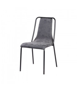 VINTOU Chaise de salle a manger  Simili gris  Style industriel  L 47 x P 56 cm