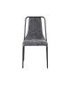 VINTOU Lot de 2 chaises de salle a manger  Simili gris  Style industriel  L 47 x P 56 cm