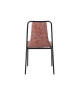 VINTOU Chaise de salle a manger  Simili marron  Style industriel  L 47 x P 56 cm