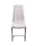 LUGANO Lot de 2 chaises de salle a manger  Simili blanc  Contemporain  L 48 x P 45 cm