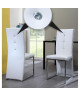 BLING Lot de 2 chaises de salle a manger  Simili blanc  Contemporain  L 44,5 x P 54 cm