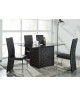 BLING Lot de 2 chaises de salle a manger  Simili noir  Contemporain  L 44,5 x P 54 cm