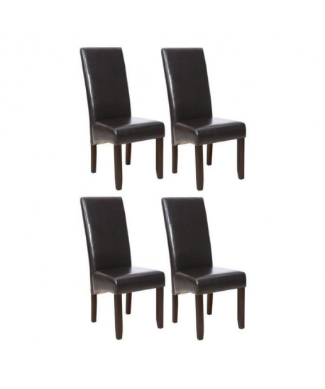 CUBA Lot de 4 Chaises de salle a manger  Marron