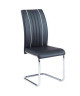 INES Lot de 4 chaises de salle a manger noires