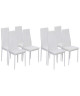 MAT Lot de 8 chaises de salle a manger en simili blanc