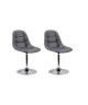 MAYA Lot de 2 chaises de salle a manger en simili gris