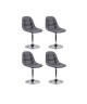 MAYA Lot de 4 chaises de salle a manger en simili gris