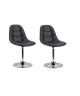 OCEANE Lot de 2 chaises de salle a manger en simili noir