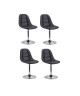 OCEANE Lot de 4 chaises de salle a manger en simili noir