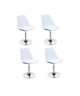 POPPY Lot de 4 chaises rotatives de salle a manger  Blanc