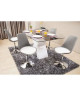 POPPY Lot de 2 chaises rotatives de salle a manger  Gris et blanc