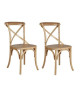 ROMANCE Lot de 2 chaises de salle a manger en bouleau massif  Bois naturel