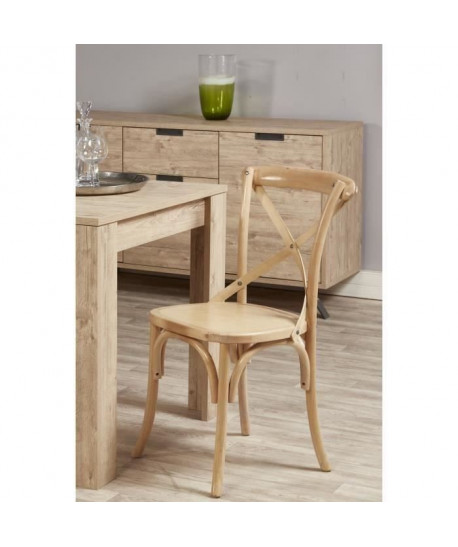 ROMANCE Lot de 6 chaises de salle a manger en bouleau massif naturel