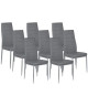 VOGUE Lot de 8 chaises de salle a manger grises