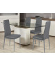 VOGUE Lot de 8 chaises de salle a manger grises