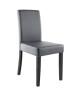 CLARA Lot de 2 Chaises de salle a manger  Simili gris  Classique  L 43 x P 45 cm