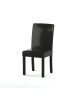 CLARA Lot de 2 Chaises de salle a manger  Simili noir  Classique  L 43 x P 45 cm