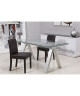 CLARA Lot de 2 Chaises de salle a manger  Simili noir  Classique  L 43 x P 45 cm