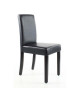 CLARA Lot de 2 Chaises de salle a manger  Simili noir  Classique  L 43 x P 45 cm