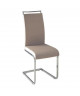 DYLAN Lot de 4 chaises salon taupe/blanc