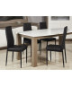 VOGUE Lot de 4 chaises de salle a manger  Simili noir  Style contemporain  L 43,5 x P 52 cm