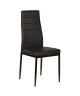 VOGUE Lot de 4 chaises de salle a manger  Simili noir  Style contemporain  L 43,5 x P 52 cm