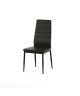 VOGUE Lot de 4 chaises de salle a manger  Simili noir  Style contemporain  L 43,5 x P 52 cm