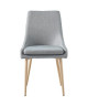 DINAH Lot de 2 chaises de salle a manger  Tissu gris  Scandinave  L 57 x P 50 cm