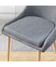 DINAH Lot de 2 chaises de salle a manger  Tissu gris anthracite  Scandinave  L 57 x P 50 cm