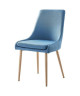 DINAH Lot de 2 chaises de salle a manger  Tissu bleu  Scandinave  L 57 x P 50 cm