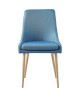 DINAH Lot de 2 chaises de salle a manger  Tissu bleu  Scandinave  L 57 x P 50 cm