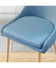 DINAH Lot de 2 chaises de salle a manger  Tissu bleu  Scandinave  L 57 x P 50 cm