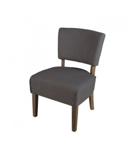 BRITISH Fauteuil bas de salon  Tissu gris  L 54 x P 58 cm