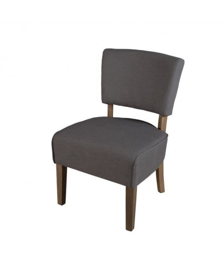 BRITISH Fauteuil bas de salon  Tissu gris  L 54 x P 58 cm