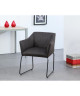 URBAN Lot de 2 chaises de salle a manger en métal  Simili noir  Style vintage  L 64 x P 79 cm