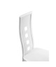 EIFFEL Lot de 2 chaises de salle a manger  Simili blanc  Style contemporain  L 50 x P 53 cm