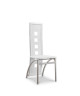 EIFFEL lot de 4 chaises de salle a manger blanches simili et aluminium  Design