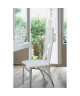 EIFFEL lot de 4 chaises de salle a manger blanches simili et aluminium  Design