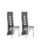 EIFFEL Lot de 2 chaises de salle a manger  Simili gris  Style contemporain  L 50 x P 53 cm