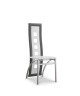 EIFFEL lot de 4 chaises de salle a manger blanches et grises simili et aluminium  Design