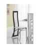 EIFFEL lot de 4 chaises de salle a manger blanches et grises simili et aluminium  Design