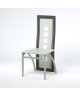 EIFFEL Lot de 2 chaises de salle a manger  Simili blanc et gris  Style contemporain  L 50 x P 53 cm