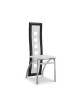 EIFFEL lot de 4 chaises de salle a manger noires et blanches  simili et aluminium  Design