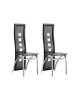 EIFFEL Lot de 2 chaises de salle a manger  Simili noir et gris  Style contemporain  L 50 x P 53 cm