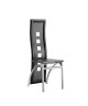 EIFFEL Lot de 2 chaises de salle a manger  Simili noir et gris  Style contemporain  L 50 x P 53 cm