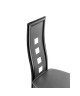 EIFFEL Lot de 2 chaises de salle a manger  Simili noir et gris  Style contemporain  L 50 x P 53 cm